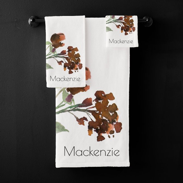 Conjunto De Toalhas Wildbloom | Terracotta Orange Bohemian Personaliza (Criador carregado)