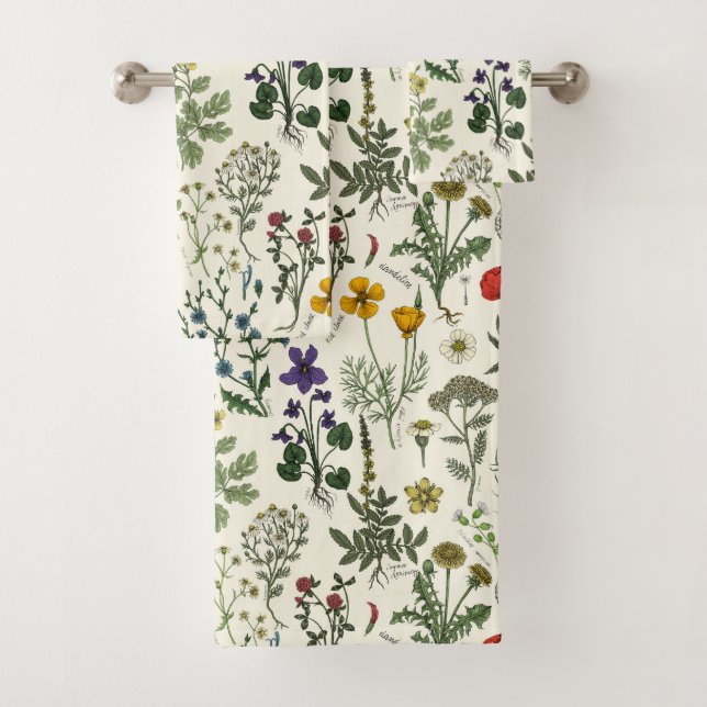 Conjunto De Toalhas Wildflowers collage (Insitu)