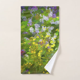 Conjunto De Toalhas Wildflowers Impasto Painting - Original Flower Art