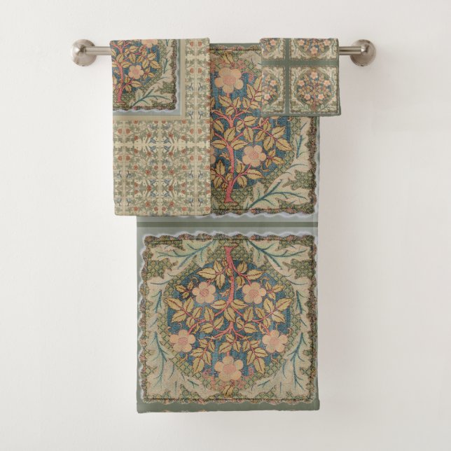 Conjunto De Toalhas William * Compilação Morris Trellis Floral Tree (Insitu)