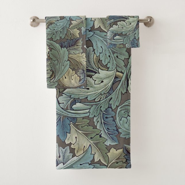 Conjunto De Toalhas William Morris Acanthus Sage Flower Floral Botânic (Insitu)