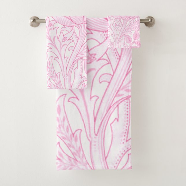 Conjunto De Toalhas William Morris Artichoke Pale Pink (Insitu)