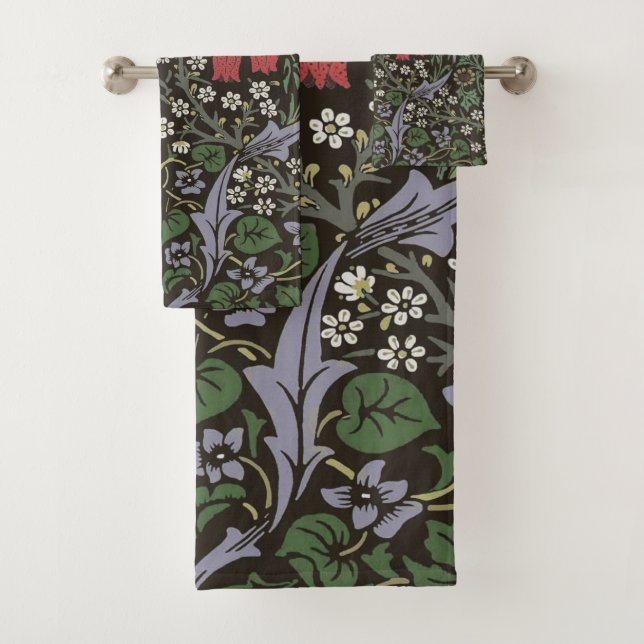 Conjunto De Toalhas William Morris Blackthorn Tapeçaria Floral (Insitu)