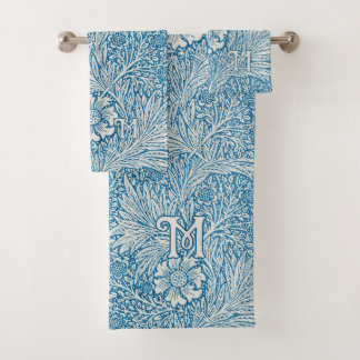 Conjunto De Toalhas William Morris Blue Marigold Monograma