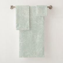 William Morris Chrysanthemum Pattern Bath Towel Se