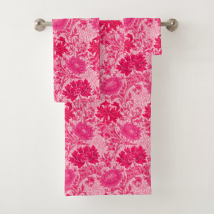 Conjunto De Toalhas William Morris Chrysanthemums, Fuchsia Pink