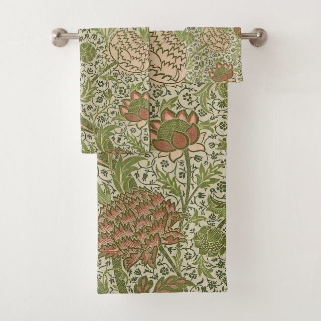 Conjunto De Toalhas William Morris Cray Flor de Sage Floral Botânico (Insitu)