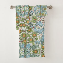 Conjunto De Toalhas William Morris Floral Flowers Acanthus Deixa Azul