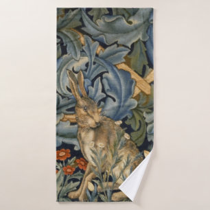 Conjunto De Toalhas William Morris Forest Rabbit Floral Art Nouveau