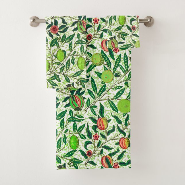 Conjunto De Toalhas William Morris Fruta Exótica, Verde limão (Insitu)