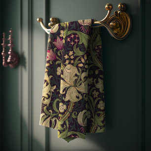 Conjunto De Toalhas William Morris Lily Art Nouveau Floral
