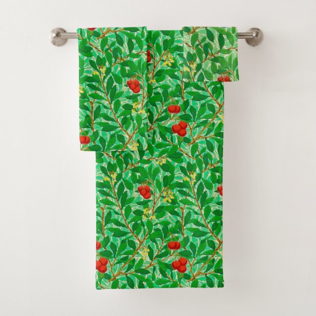 Conjunto De Toalhas William Morris Lychee Tree Pattern, Verde Claro (Insitu)