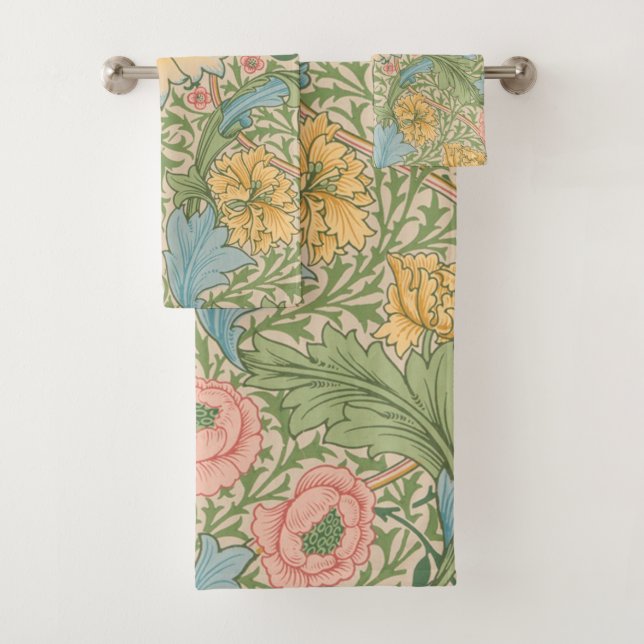 Conjunto De Toalhas William Morris Myrtle Floral Botânico (Insitu)