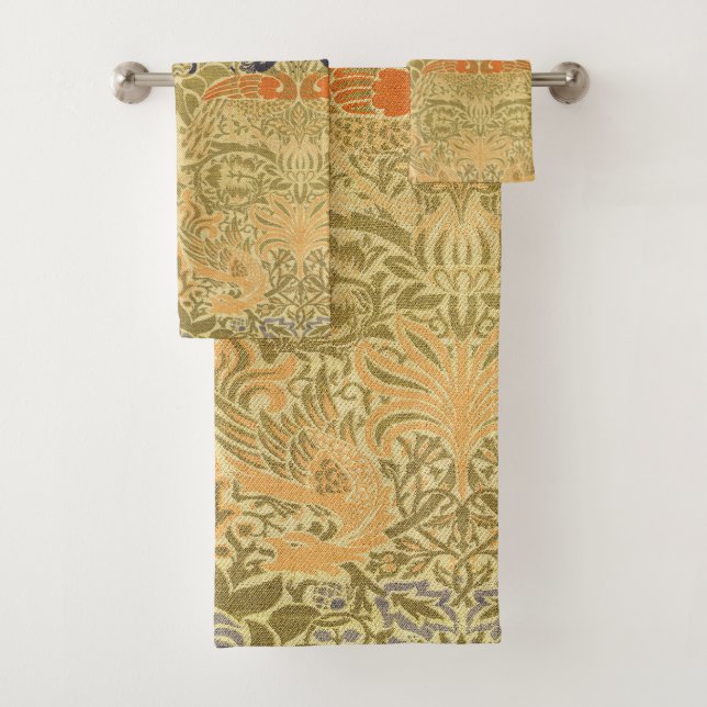 Conjunto De Toalhas William Morris Peacock & Dragon Arts & Artesanatos (Insitu)