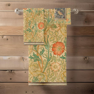 Conjunto De Toalhas William * Morris Pink e Rosa 1896  