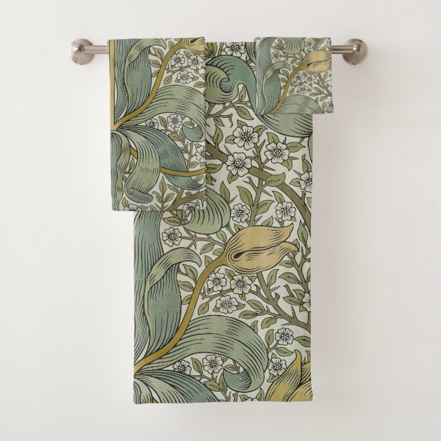 Conjunto De Toalhas William Morris Primavera Thicket Classic Pattern (Insitu)
