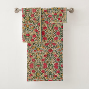 Conjunto De Toalhas William * Morris Rosa Vintage Botânico