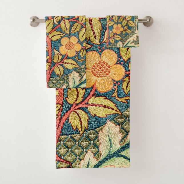 Conjunto De Toalhas William Morris Rosa Wreath (Insitu)