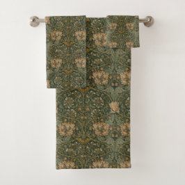 Conjunto De Toalhas William Morris sobre o "Bengalhão Verde"
