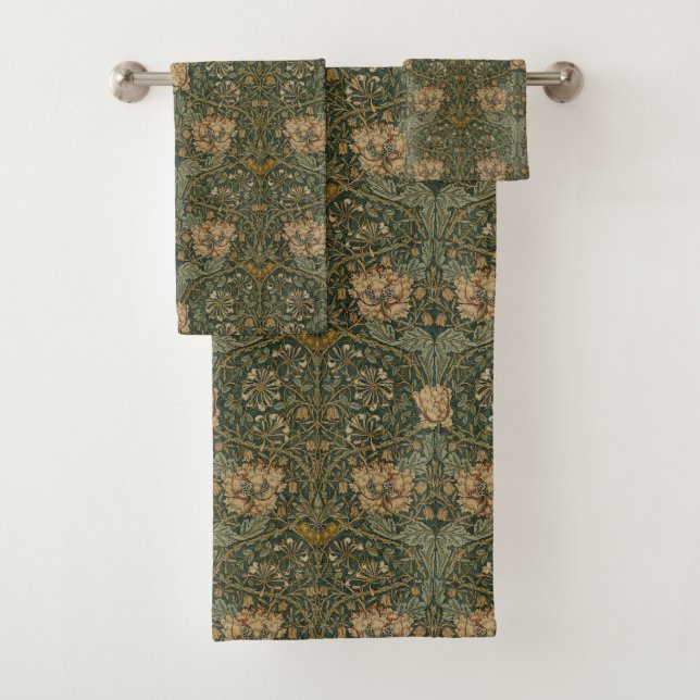 Conjunto De Toalhas William Morris sobre o "Bengalhão Verde" (Insitu)