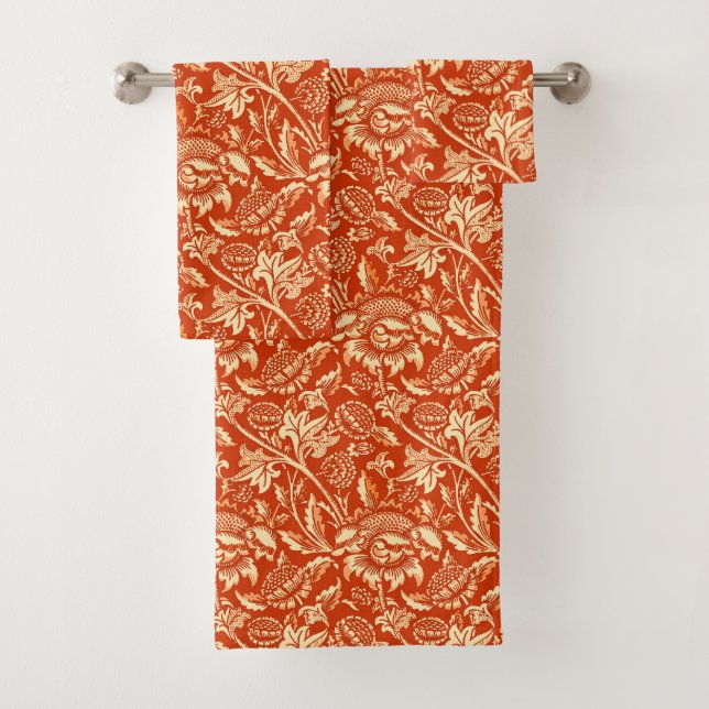 Conjunto De Toalhas William Morris Sunflower, Mandarin Orange (Insitu)