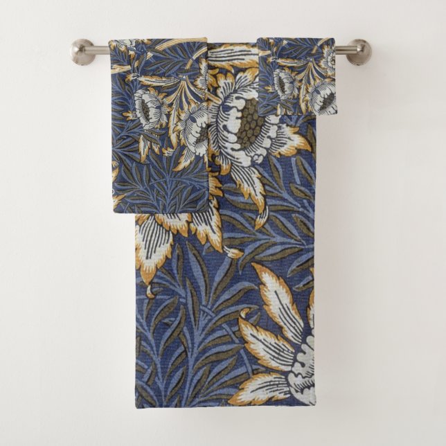 Conjunto De Toalhas William Morris Tulip e Willow Floral (Insitu)