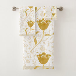 Conjunto De Toalhas William Morris Vintage Gold Tulip Towel
