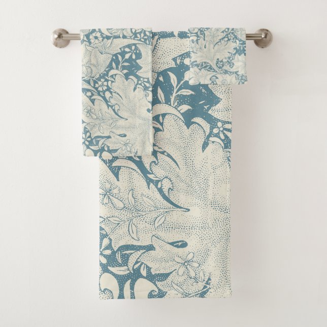 Conjunto De Toalhas William Morris Wallflower Blue damask (Insitu)