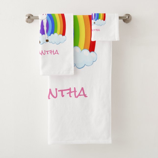 Conjunto De Toalhas Wing Unicorn Party Rainbow (Insitu)