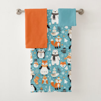 Conjunto De Toalhas Winter Woodland Friends in Cozy Knits