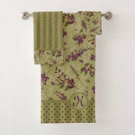 Conjunto De Toalhas Wisteria Tossed Flowers Monogramas
