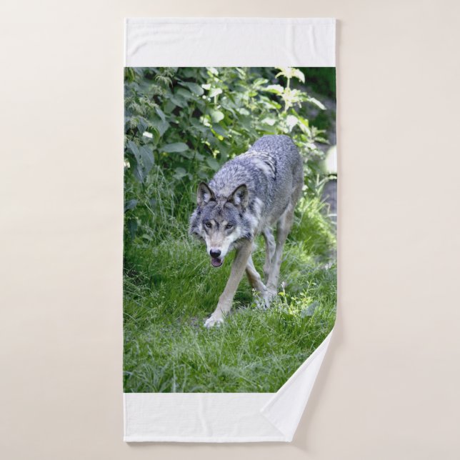 Conjunto De Toalhas Wolf Howl Wild Life Animal Trees Destino (Toalha de Banho)