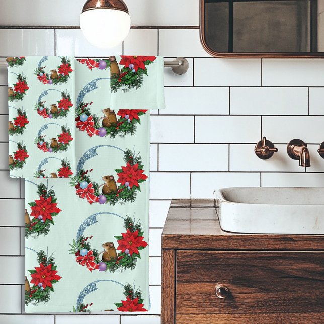 Conjunto De Toalhas Wreath do rato de Natal (Criador carregado)