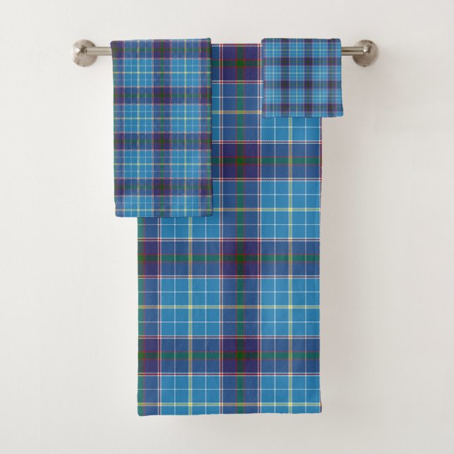 Conjunto De Toalhas Xadrez Azul, Tartan do Texas (Insitu)