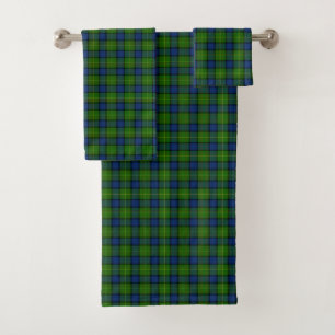 Conjunto De Toalhas Xadrez azul verde Muir Moore tartan