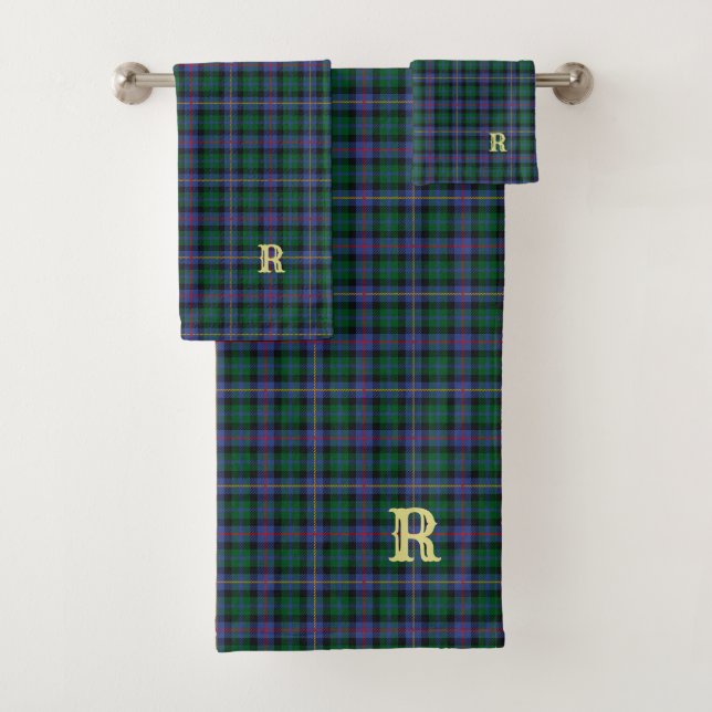 Conjunto De Toalhas Xadrez BlueGreen com (ou sem) sua(s) Inicial(ais) (Insitu)