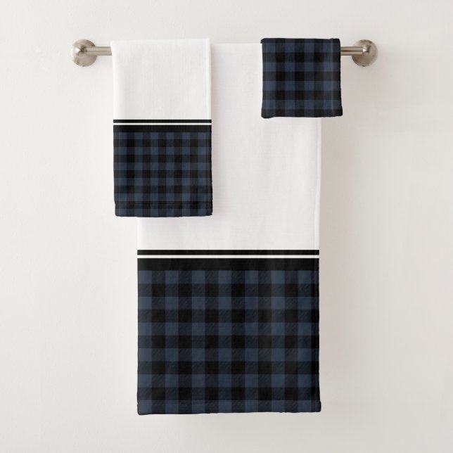 Conjunto De Toalhas Xadrez Cinza (Insitu)