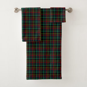 Conjunto de toalhas xadrez com vermelho, verde, az