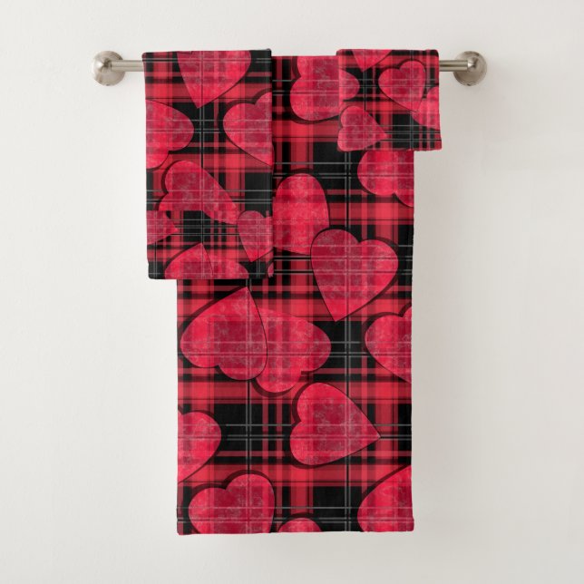 Conjunto De Toalhas Xadrez de amor (Insitu)