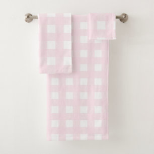 Conjunto De Toalhas Xadrez de controlo de Buffalo Rosa e Branco