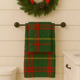 Conjunto De Toalhas Xadrez de Natal Brilho Vermelho Verde e Dourado