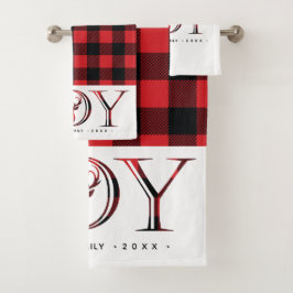 Conjunto De Toalhas Xadrez de Natal personalizado