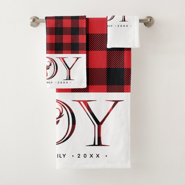 Conjunto De Toalhas Xadrez de Natal personalizado (Insitu)