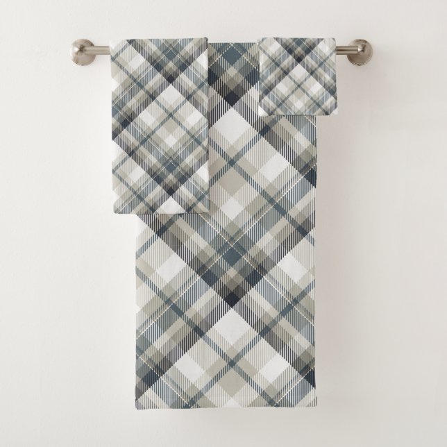 Conjunto De Toalhas Xadrez de Tartan (Insitu)