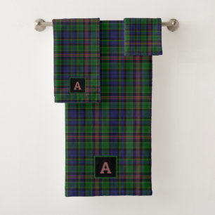 Conjunto De Toalhas Xadrez de Tartan de Allison do clã Monogrammed