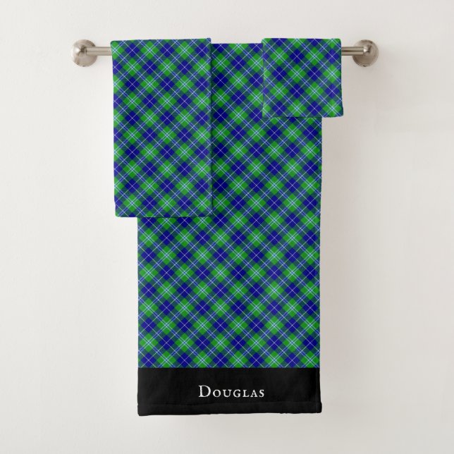 Conjunto De Toalhas Xadrez Douglas Clan Tartan Padrão Escocês (Insitu)