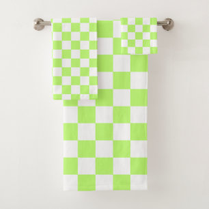 Conjunto De Toalhas Xadrez limão visual clássico