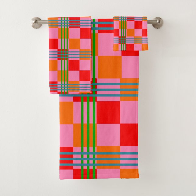 Conjunto De Toalhas Xadrez Retro (Insitu)