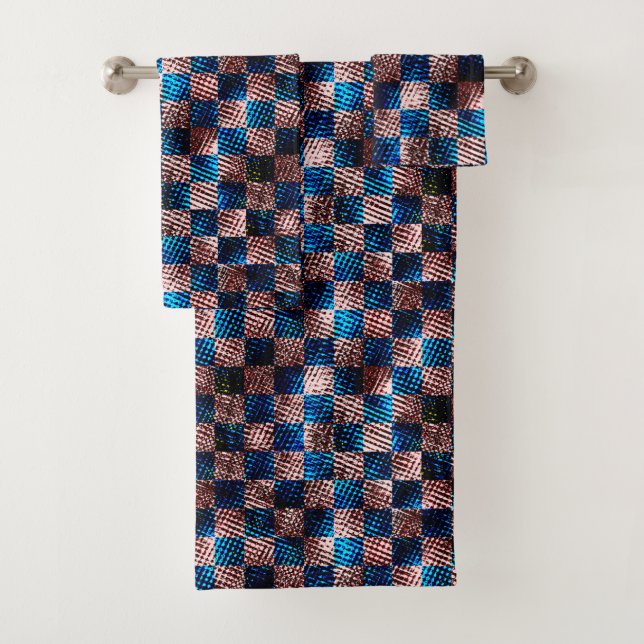 Conjunto De Toalhas Xadrez russo em forma de arranhões cruzados (Insitu)