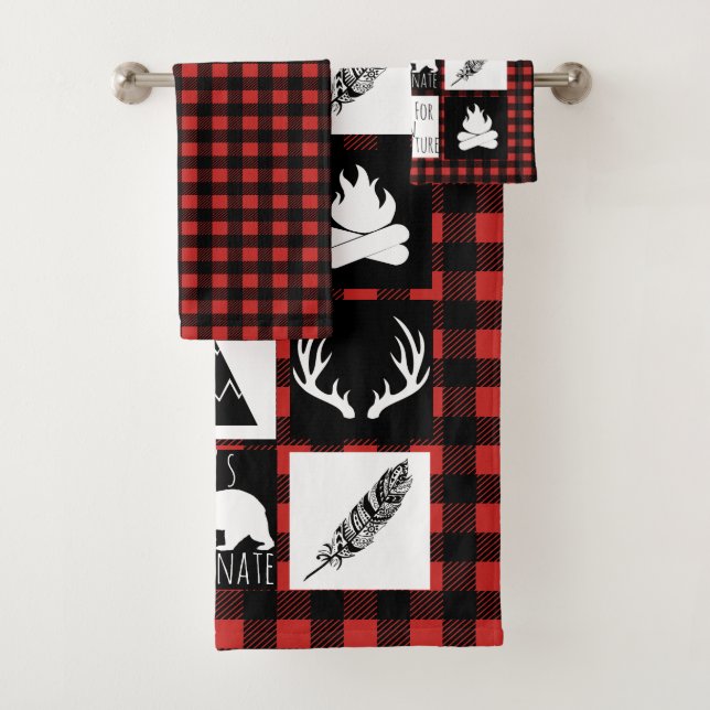 Conjunto De Toalhas Xadrez Rústica de Selvagem e Animais Buffalo (Insitu)